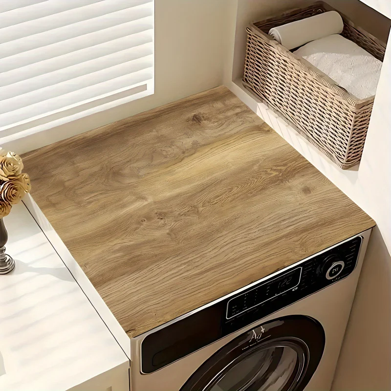 VIKAMA Minimalist Wood-Grain Washing Machine Top Cover Mat Absorbent Kitchen Drainage Mat Coffee Machine Mat Kitchen Accessories
