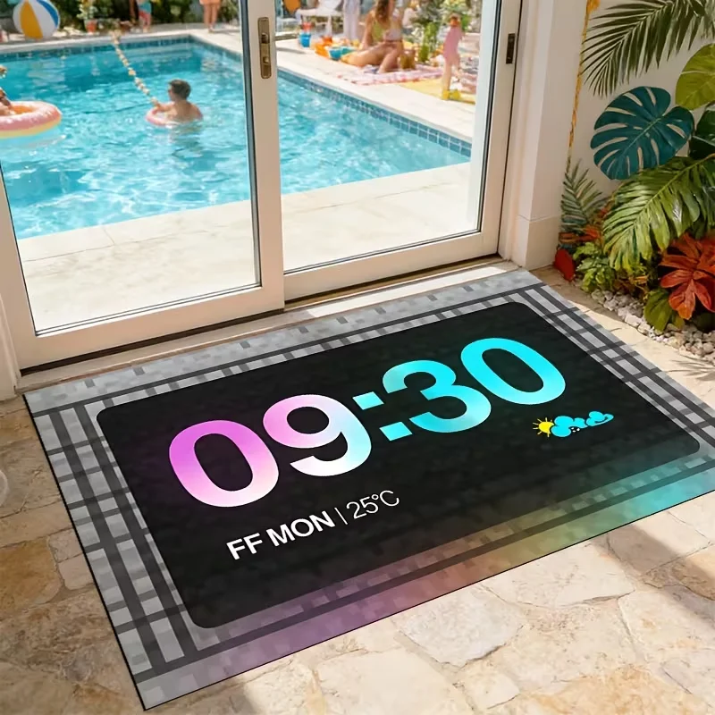 Soft and Absorbent Floor Mat Clock and Kitchen Corridors Bedroom Living Room Entrances Study Rooms Bathroom Floor Mats Door Mats