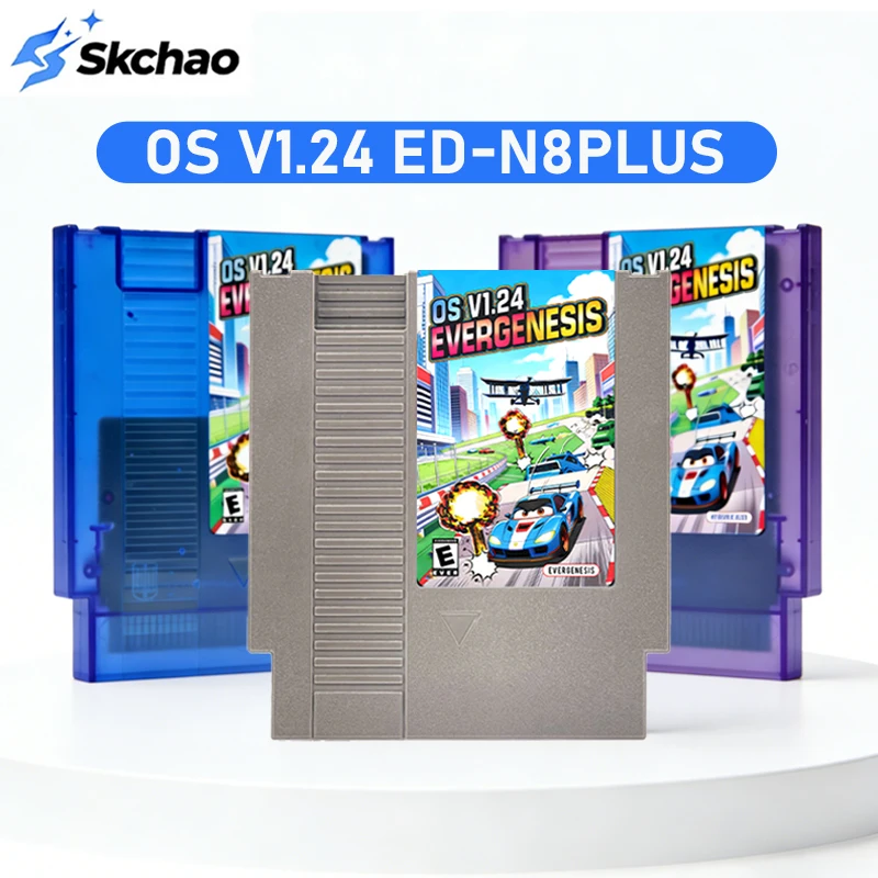 NES N8 Plus 2000-in-1 Multi Game Cartridge OS V1.24, 8-Bit Retro Game Card for NES & FC Family Computer US Video Game Console
