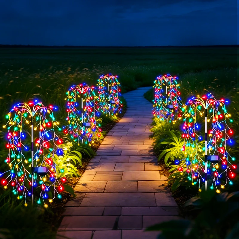 Solar Lamp LED Fireworks Decor Garden Fairy String Lights Waterproof Landscape Garden Path Decor