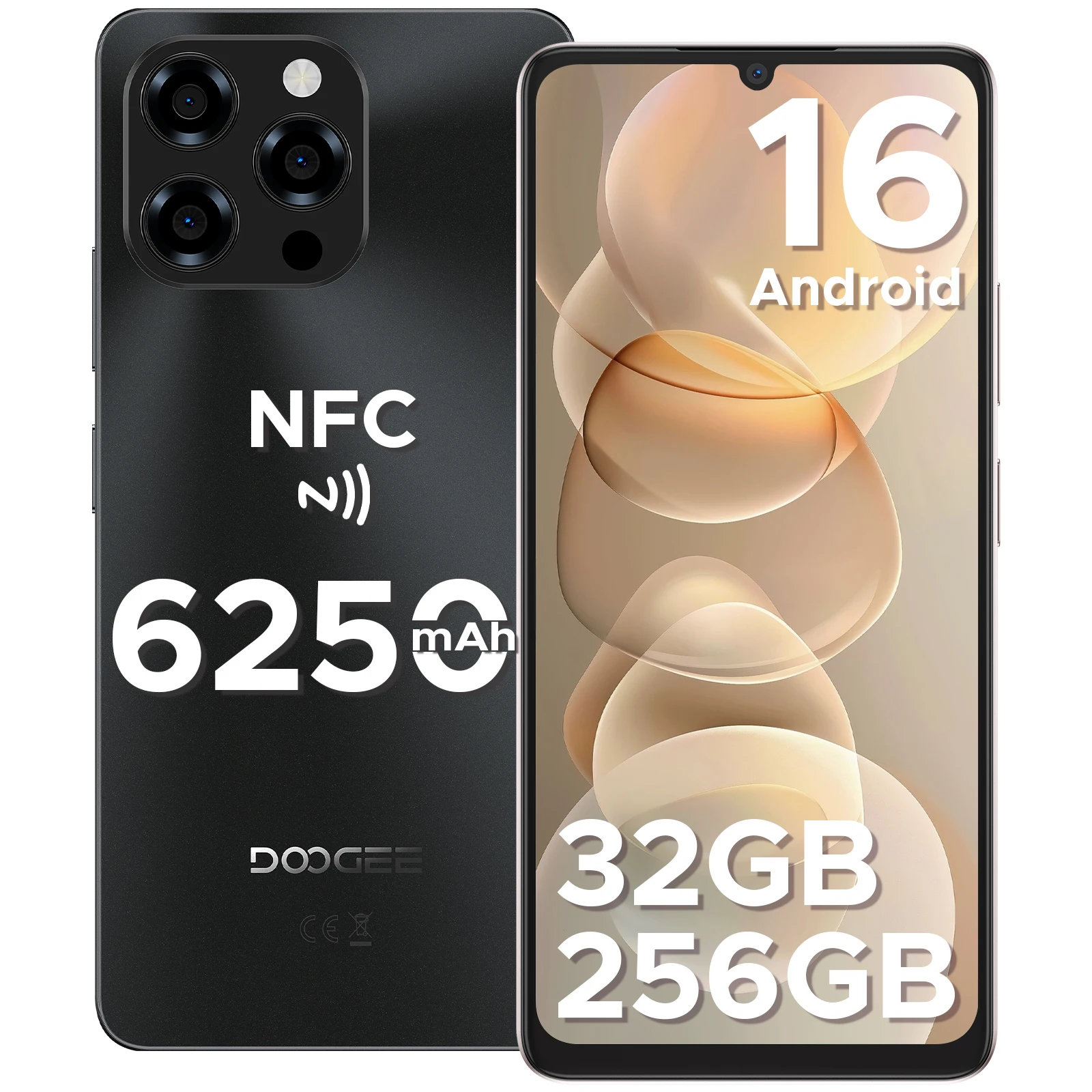 DOOGEE Note 58 Pro Unlocked Cell Phone Android 16 32GB+256GB/2TB 6.75