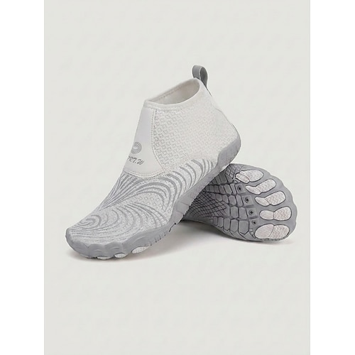Hellviolette Damen-Wasserschuhe mit hohem Schaft – schnelltrocknend, atmungsaktiv, bequeme Outdoor-Schuhe mit breiter Passform, rutschfeste Barfußschuhe für Strand, Schnorcheln und Schwimmen Image