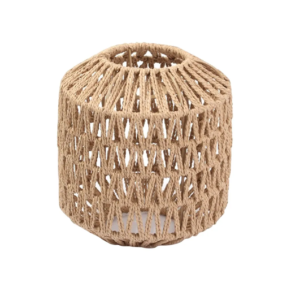 Simulierte Rattan Leuchte Vintage hängenden Lampen schirm hand gefertigten gewebten Lampen schirm für Wohnzimmer Schlafzimmer Hotel Restaurant