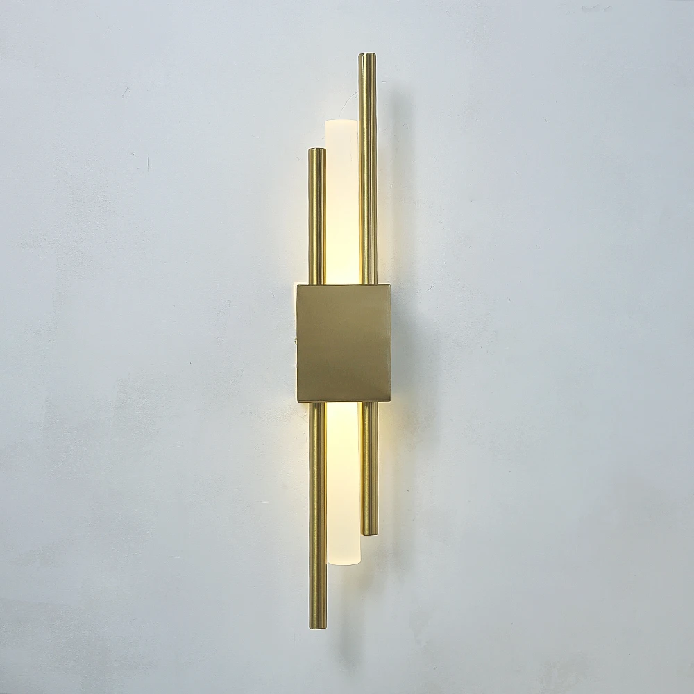 Moderne LED-Wandleuchte Wandleuchten Schwarz und Bronze Messing Gold Metall Acryl Rohr LED Wandleuchten für Wohnzimmer Wandleuchte