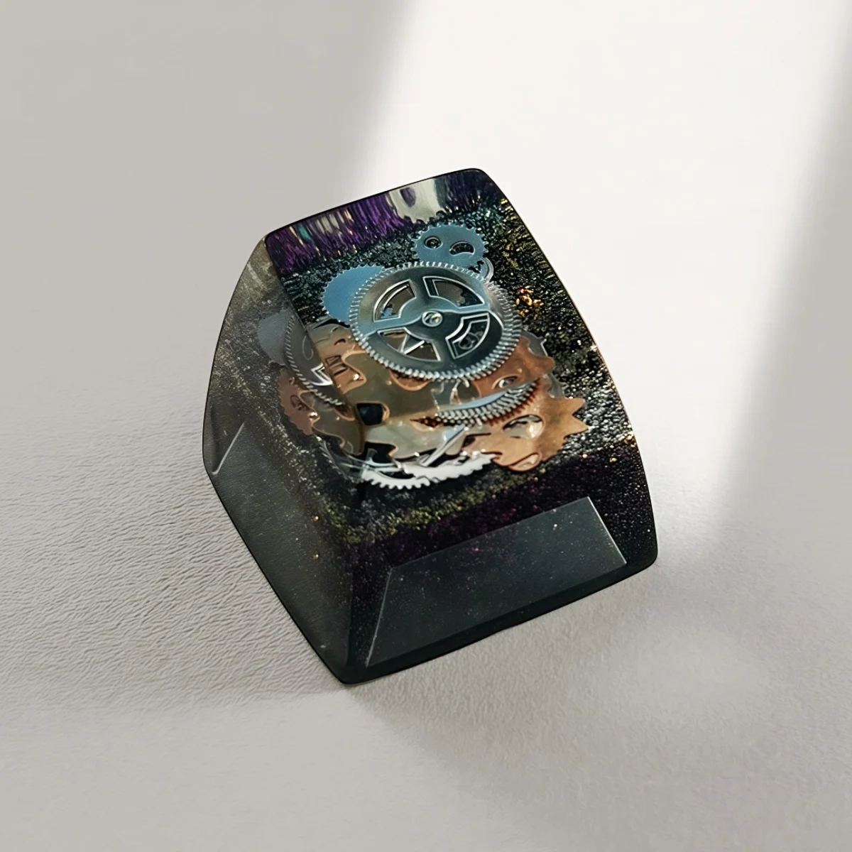 SA R1 Profil Schwarz Gold Zeit Harz Tastenkappen personalisierte handgemachte Single für MX mechanische Tastatur Image