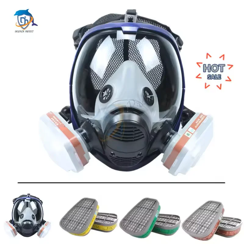 DH-Qualität chemische Gasmaske sphärische 6800 Staubmaske Farbe Insektizid Sprühgerät Vollgesichtsmaske Filter für Laborschweißen Image