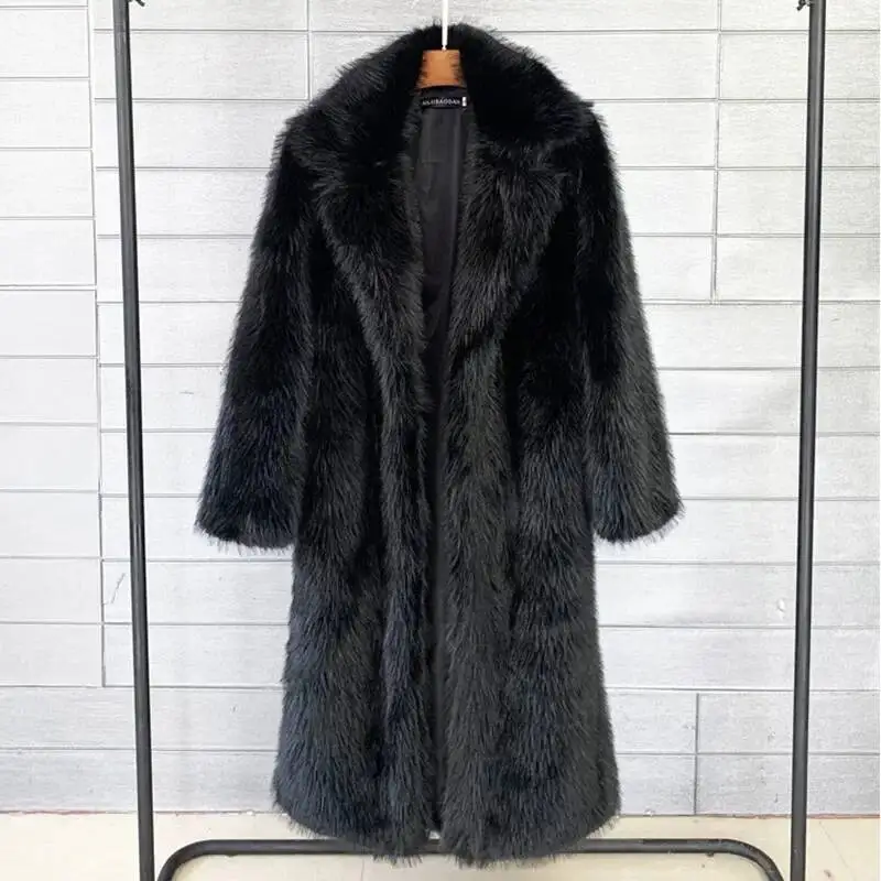 Frauen Lange Kunstpelz Herbst Winter Jacke Große Weiße Mantel Elegante Mama Taschen Dicken Mantel Warme Jacken Maxi Mäntel Flauschigen