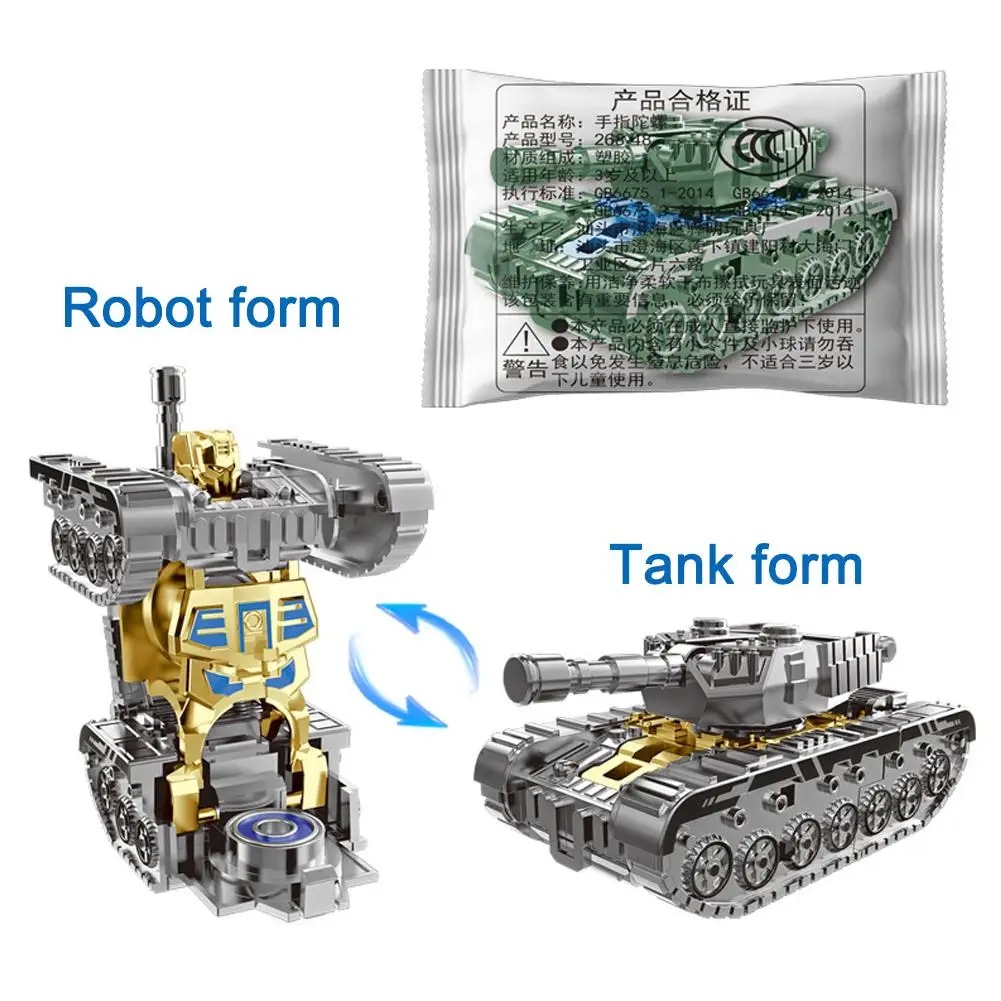 1/3 Stück Neuer Simulierter Panzer-Mech Fidget Spinner Kreativer Plastik-Transformationsroboter Handspielzeug für Erwachsene Stressabbau-Geschenke Image