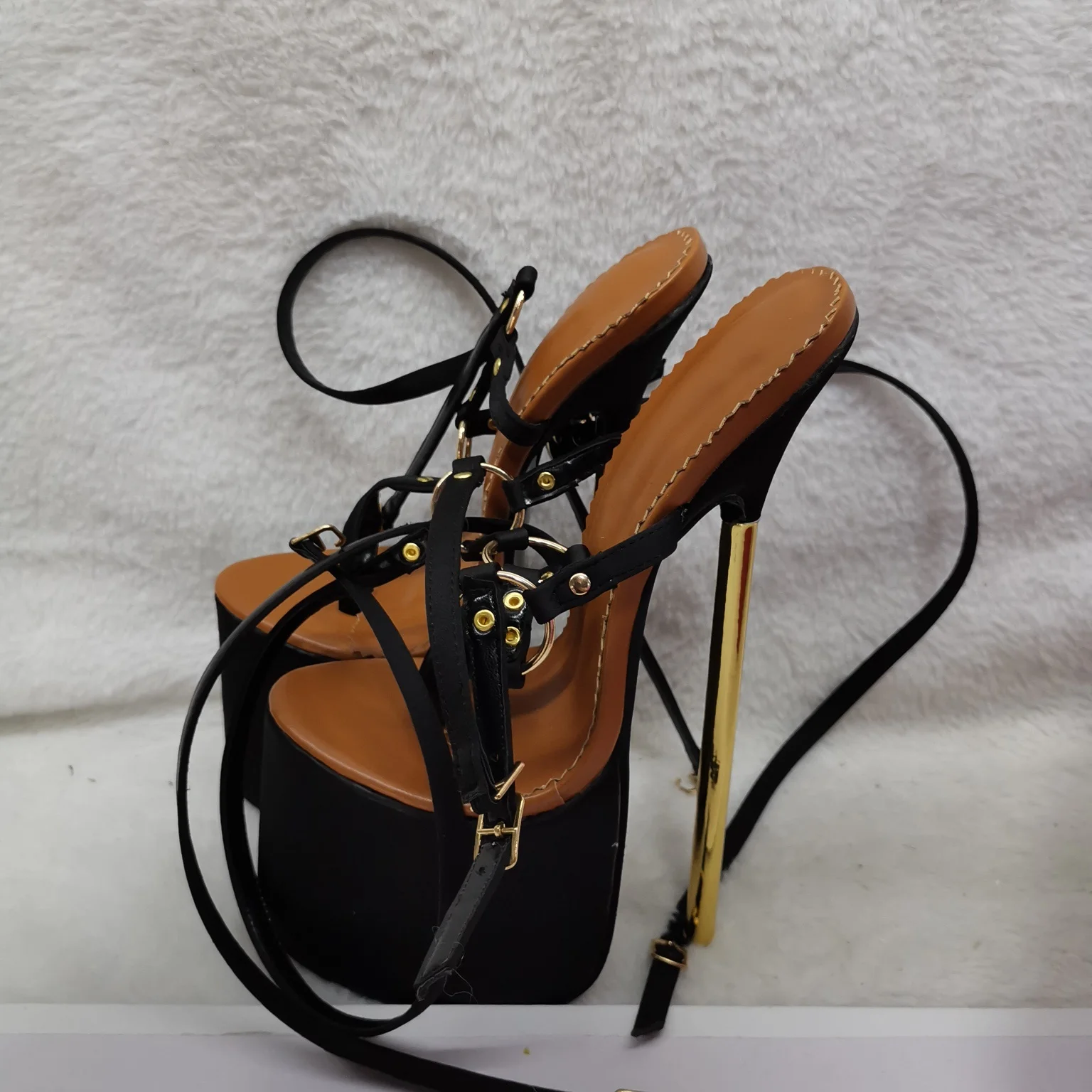 Schwarze Schnür-Sandalen mit Offener Spitze, Dünnem Hohem Absatz, Modisch, Cool, Sexy, Sommerlich, Lässig, Große Größen Damenschuhe Zapatillas Mujer