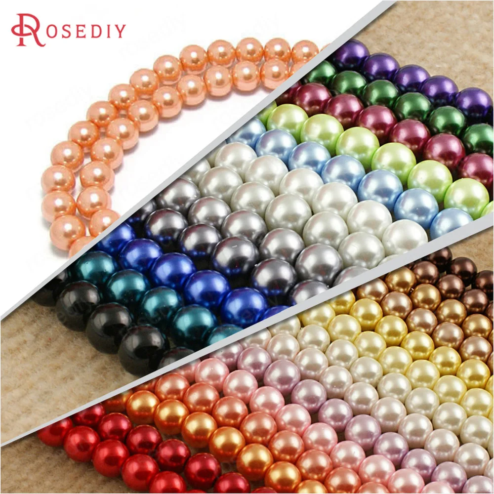 (A011)3mm 4mm 5mm 6mm 8mm 10mm 12mm 14mm 16mm Schwarz Weiß Grau Braun Ton Runde Glas Färben Farbe Perlen Nachahmung Perlen