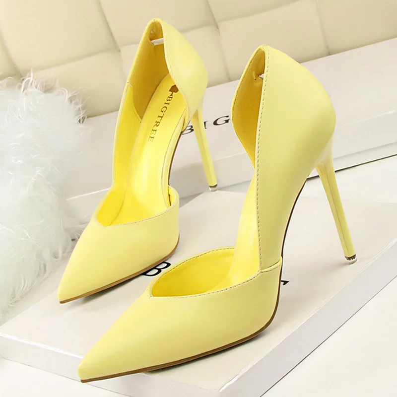 BIGTREE Schuhe Damen Pumps Mode High Heels Schuhe Schwarz Rosa Gelb Schuhe Damen Braut Hochzeit Schuhe Damen Stiletto Party Schuh