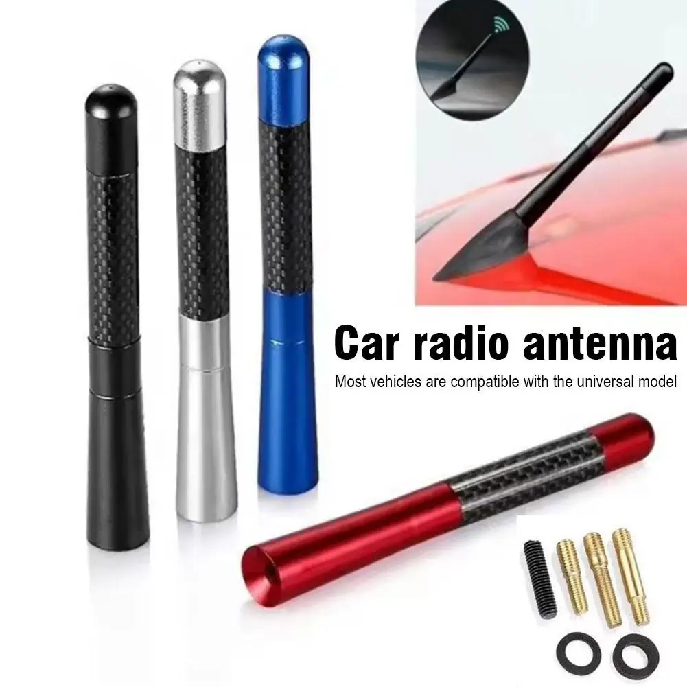 3 cm/5 cm/9 cm/12 cm Universal Auto Kurze Radio Antenne Carbon Faser Auto Dach antenne Radio Antenne FM/AM Metall Empfang Antennen Image