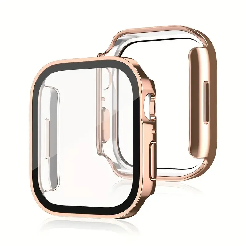 Glas + Abdeckung für Apple Watch Gehäuse Serie 9 8 7 6 5 4 SE 44 mm 40 mm 41 mm 45 mm gerade Kante Displayschutzfolie Apple Watch Zubehör Image