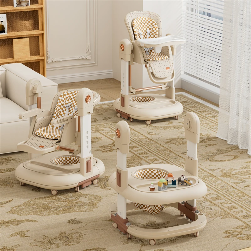 3-in-1 multifunktionaler, höhenverstellbarer Hochstuhl für Babys in 6 Positionen, Baby-Kleinkind-Schaukel- und Esszimmerstuhl Image
