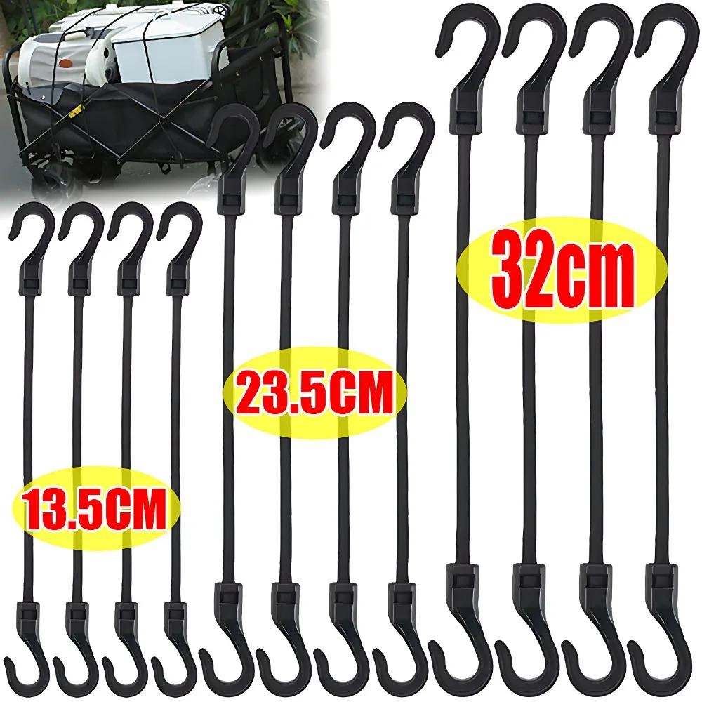 20/1 Stück 32 cm dehnbare Bungee-Seil mit Haken, vielseitiges elastisches Gummiseil, Radfahren, Gepäck, Bindeseile, Camping-Zubehör Image