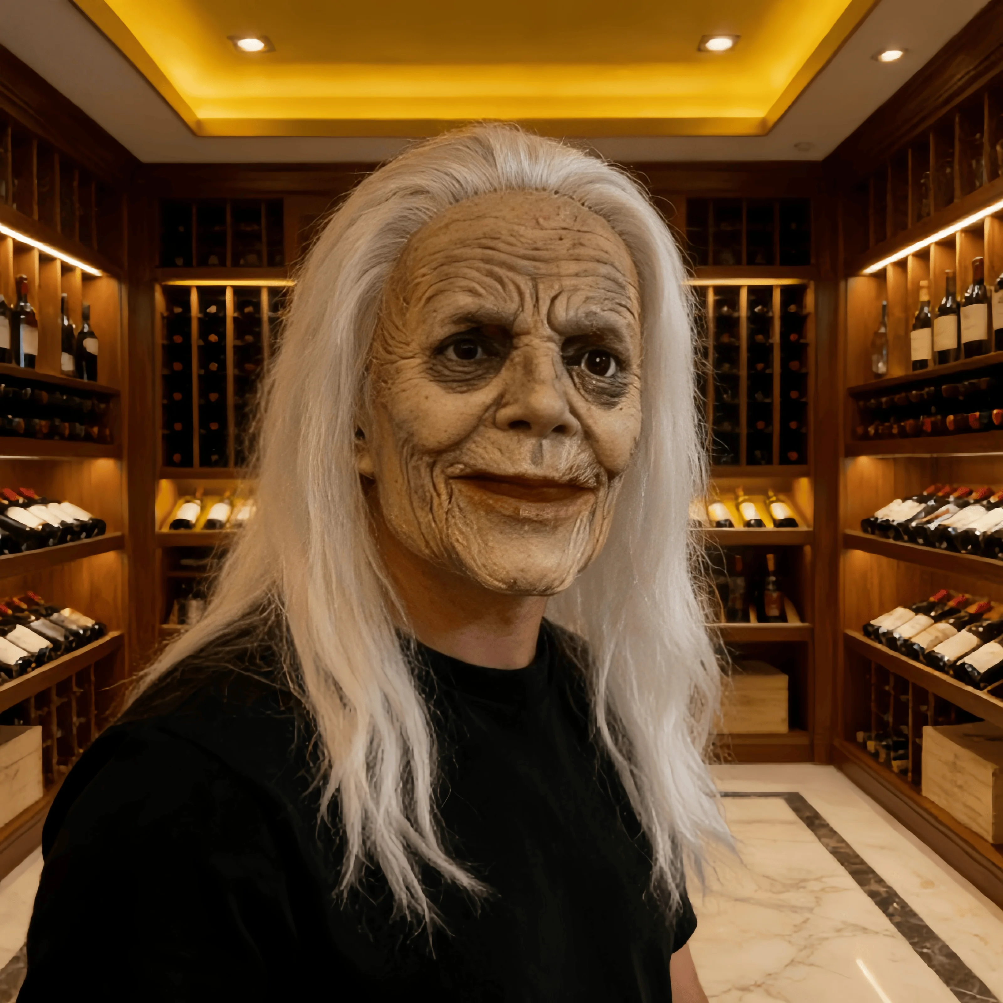 Vintage Latexmaske für ältere Männer mit faltiger Haut und weißem Haar – Halloween-Cosplay-Kostümzubehör