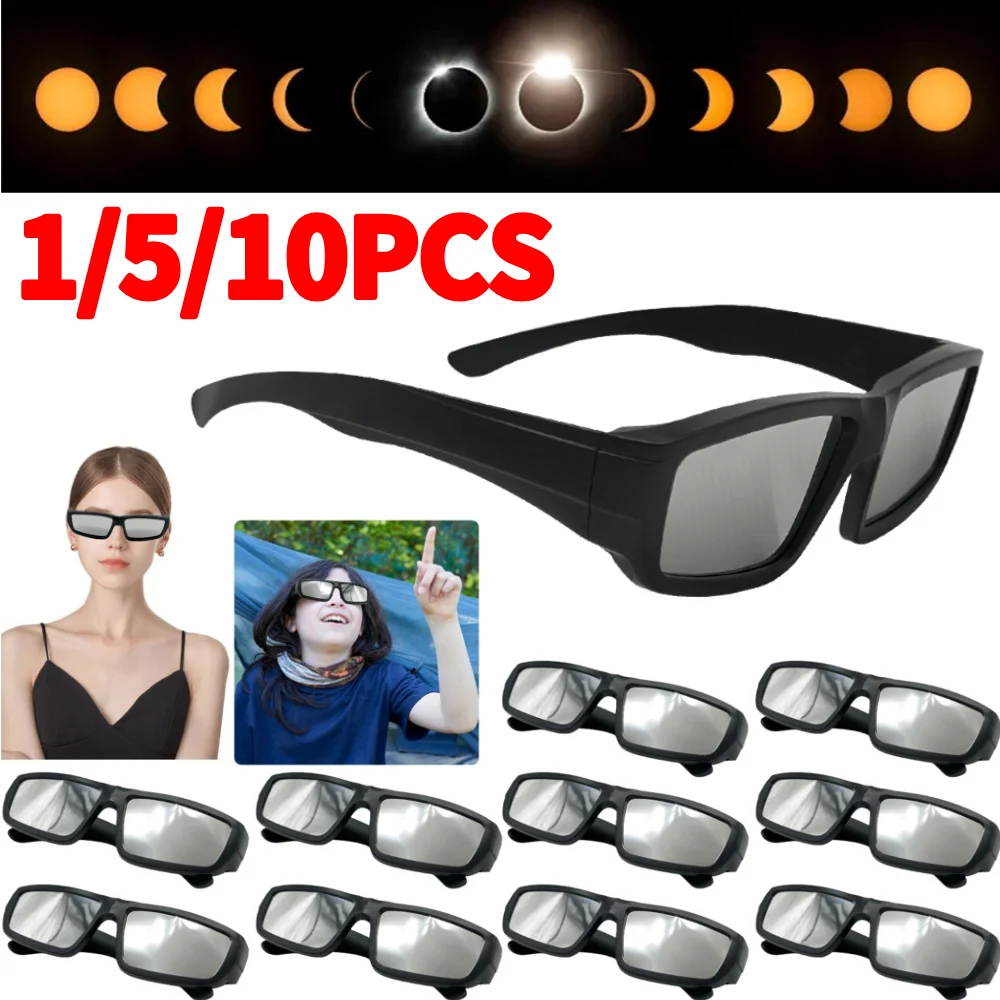 1-10 Stück Sonnenfinsternis-Brillen Sicherheits-Sonnenbeobachtungsbrillen Augenschutz UV-Beständige Sonnenbeobachtungs-Sonnenbrillen Image