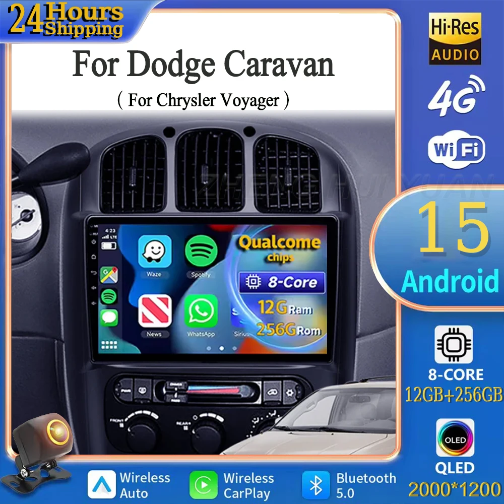 Android 15 Für Dodge Caravan 4 Für Chrysler Voyager RG RS Town & Country RS 2000-2007 Auto Radio multimedia-Player Android Auto Image