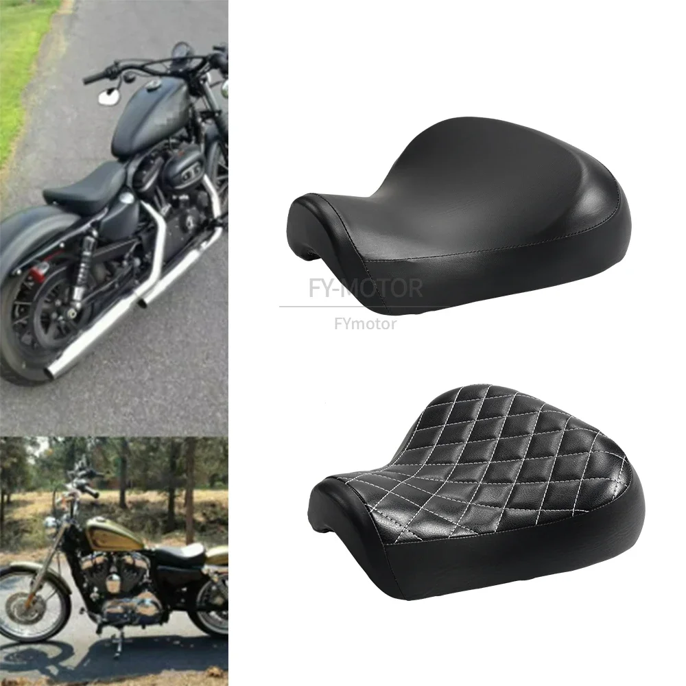 Schwarzer Fahrer-Solositz, Motorrad-PU-Lederpolster für Harley Davidson Sportster XL883 1200 Forty Eight 48 72 1983–2003 2002