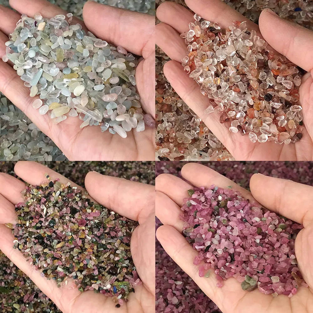 Natursteinkristalle, Edelsteine, Mini-Chips, Turmalin, Morganit, Kristallsteine, Kies, Mineralien, Quarz, Heimdekoration, Aquarium Image