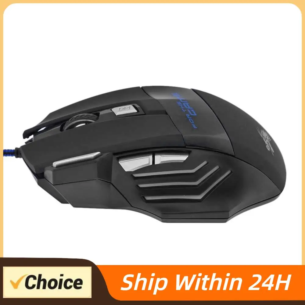 5500 DPI Einstellbare Optische PC-Gamer-Maus Kabelgebundene Gaming-Maus 7 Tasten Hintergrundbeleuchtung Laptop Computer Ergonomische Maus Leise Image