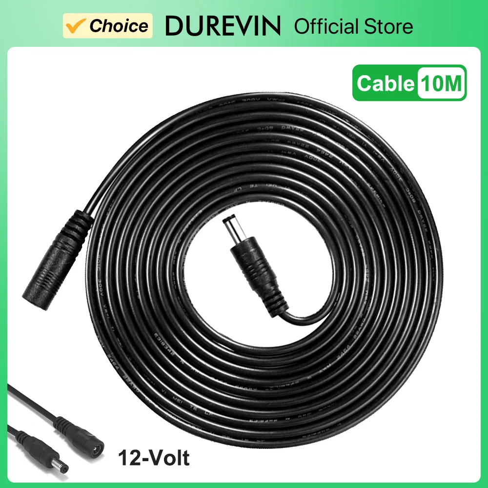 6 Meter/32,8 Fuß Länge DC 12 V Netzteil 10 m Verlängerungskabel für CCTV-Sicherheits-IP-Kamera-Netzteil 5,5 x 2,1 mm DC-Stecker Image