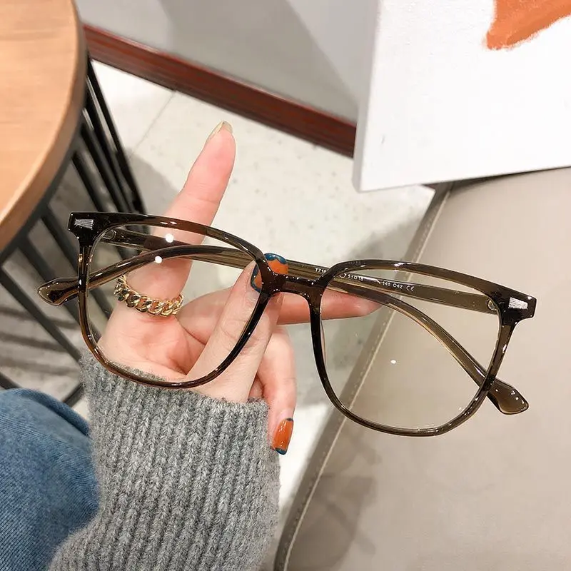 Transparente Computer Brille Rahmen Frauen Männer Anti Blau Licht Platz Brillen Blockieren Gläser Optische Spektakel Brillen Image