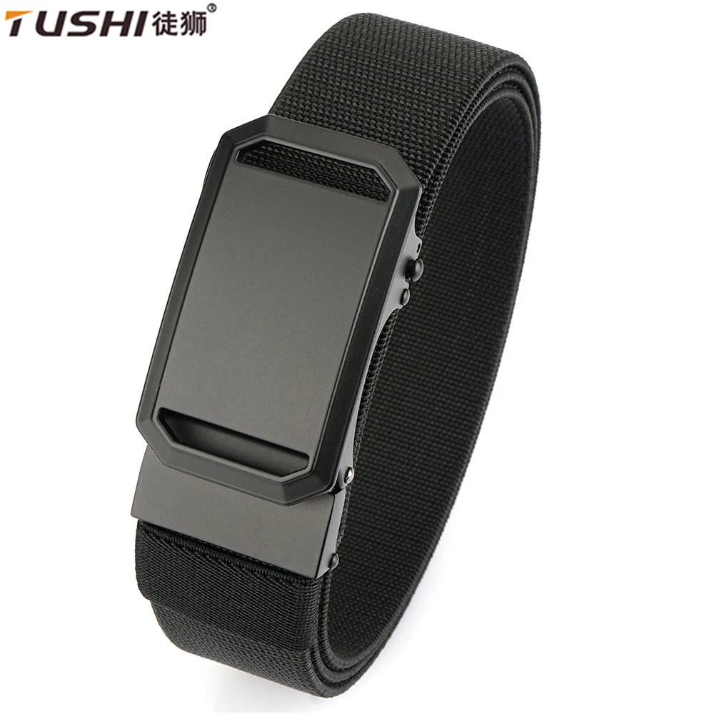 TUSHI Herren Gürtel Elastisch Metall Automatische Schnalle Outdoor Jagd Taktischer Jeans-Hosengürtel Atmungsaktiver Nylongürtel Große Größen Gürtel Image