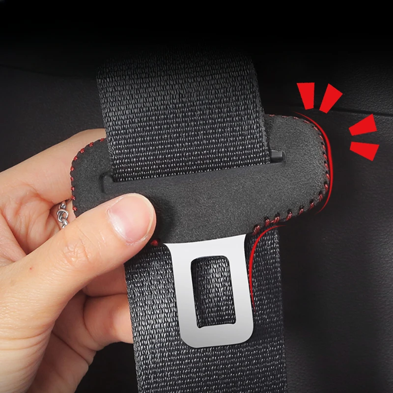 Auto Sitz Gürtel Schnalle Clip Schutz Abdeckung Innen Vorne Hinten Sitz Auto Sicherheit Sitz Gürtel Schnalle Leder Clips Zugriffs Image