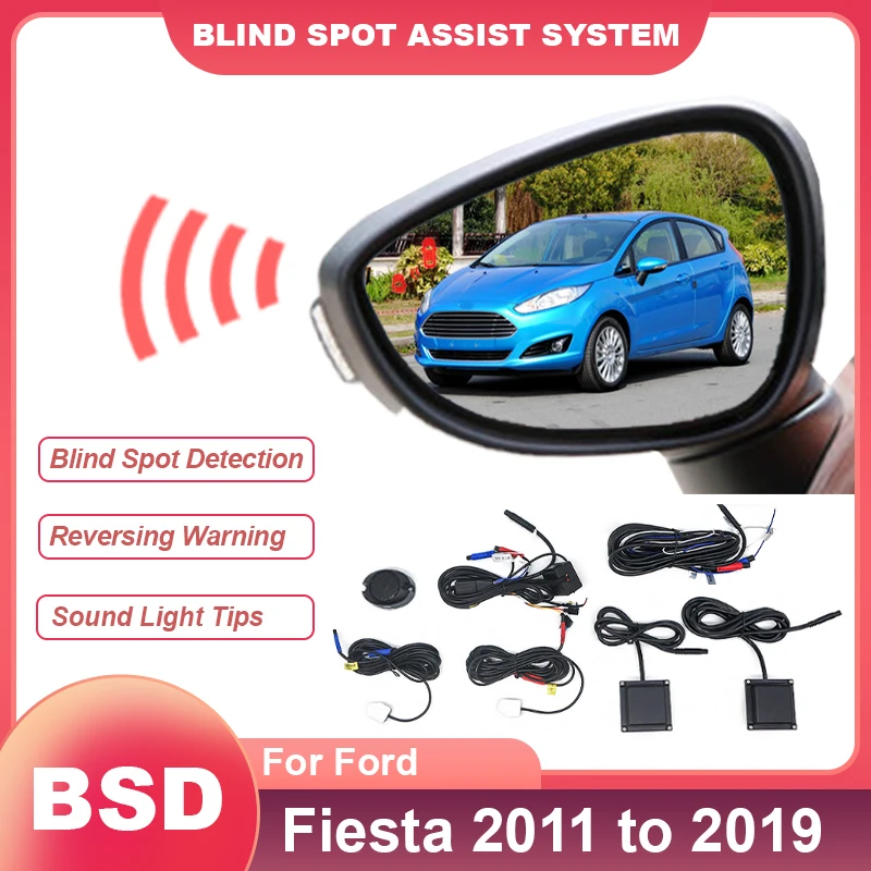 Auto Elektronisches Gerät BSD BSM BSA Für Ford Fiesta 2011 bis 2019 Blind Bereich Spot Warnung Stick Spiegel Hinten Radar Erkennung system Image