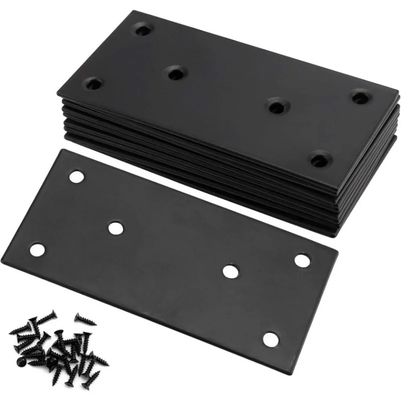 Ausbesserungsplatten aus Edelstahl, robuste flache, gerade Klammern mit Schrauben, Halterungsreparaturplatten, Befestigung von Verbindungsplatten Image