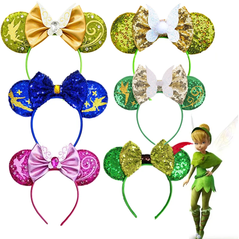 Tinker Bell Kopfbänder für Baby Cosplay Flügel Fee Haarbänder Mädchen Rebe Blumenohren Stirnbänder Fotozubehör Säuglingsdekoration Image