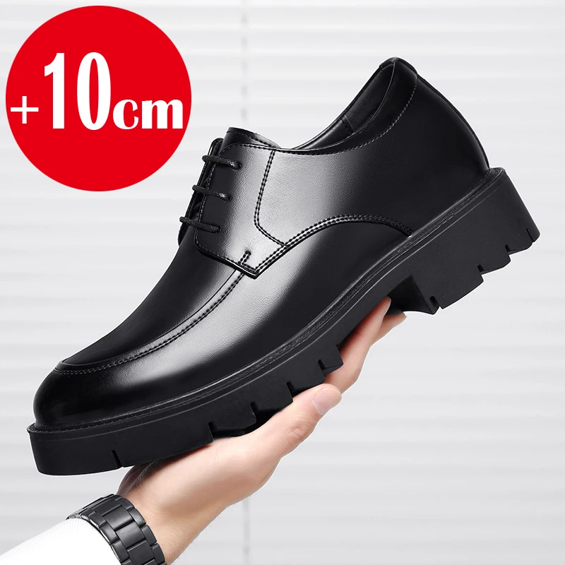 8-10 cm Höhe Zunehmende Schuhe für Männer Sommer Herbst Innen Hohe Schuhe männer Hohl Business Kleid männer Aufzug Leder Schuhe Image