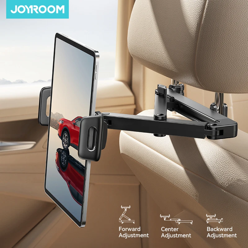 Joyroom Auto-Kopfstützen-Tablet-Halterung, 3-in-1, dehnbarer Rücksitz-Telefonhalter für iPad Air/Mini Samsung Tab 4,7–12,9 Zoll Geräte Image