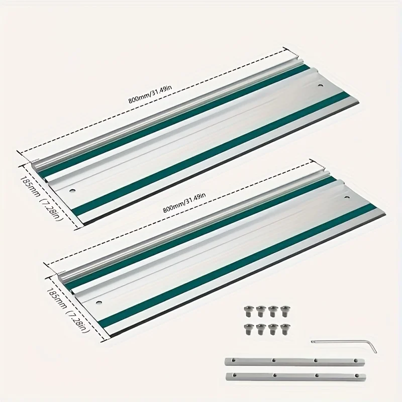 2-teiliges Set 800mm Führungsschiene für Kreissäge, Aluminium-Extrudierte Führungsschienen für Geradschnitte, DIY-Holzbearbeitungswerkzeug Image