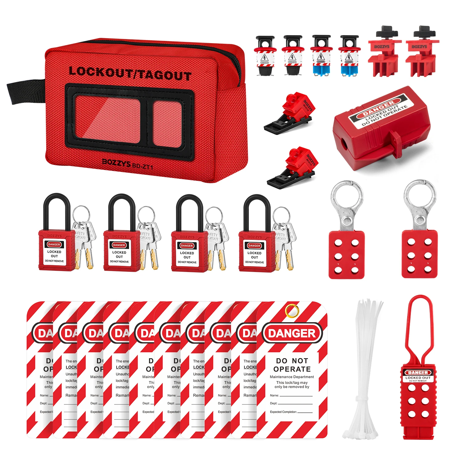 BOZZYS Persönliches elektrisches Lockout-Tagout-Kit-Set, geeignet für die Überholung von Lockout-Tagout-Geräten Image
