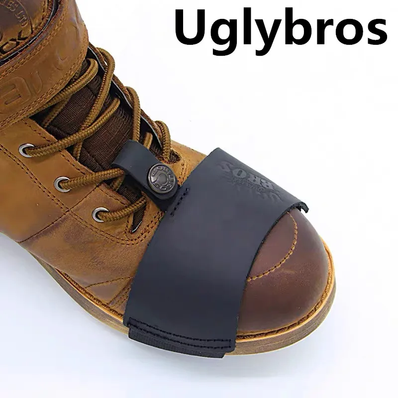 Retro Echtes Leder Motorrad Shifter Schuh Abdeckungen Motorrad Shifter Pads Nicht-slip Shifter Schuh Abdeckung Pads Schutz Schuhe