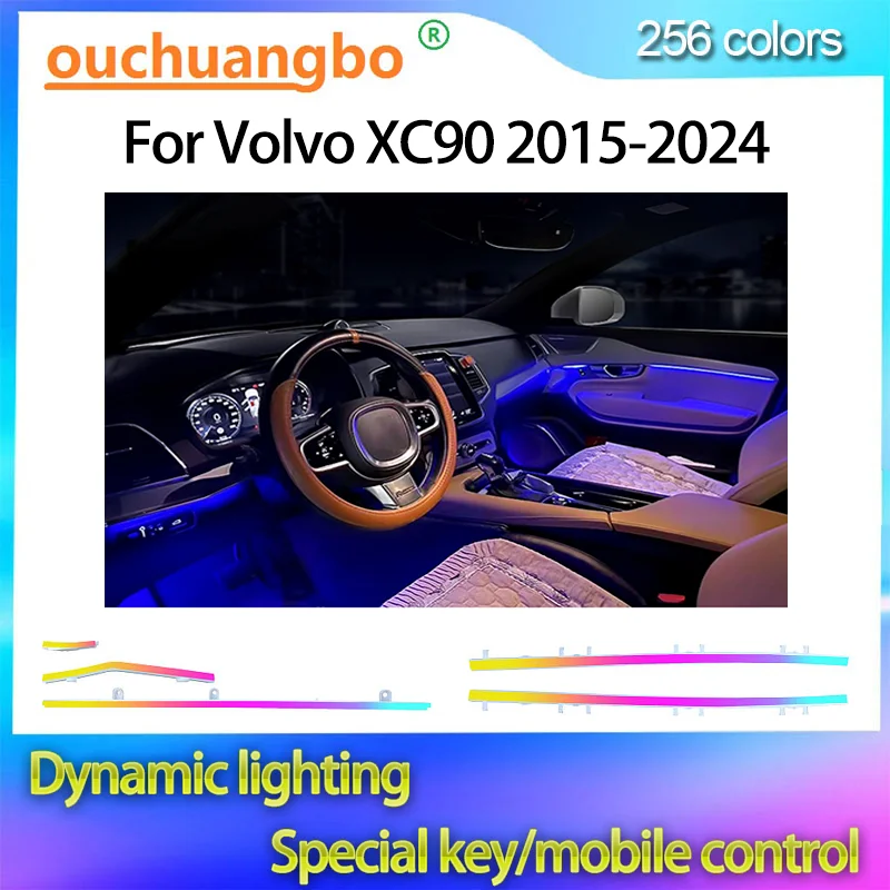 Ouchuangbo LED-Umgebungs beleuchtung für xc90 2010-2015 Hintergrund beleuchtung Stimmungs licht Innen atmosphäre Kit innen beleuchte lumini leuchtend