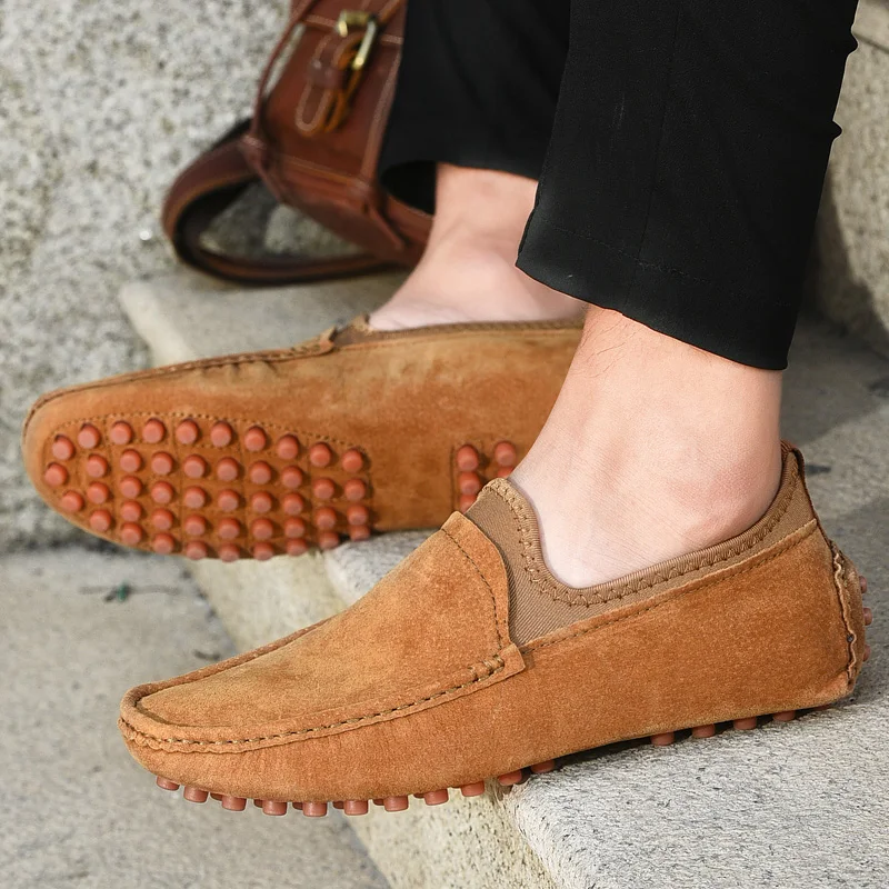Männer Le Fu Schuhe Luxus 2025, Neue Wildleder Casual Bootsschuhe Fahren Schuh Weiche Leder Schuh Zapatos Marke Förderung Flache Schuhe