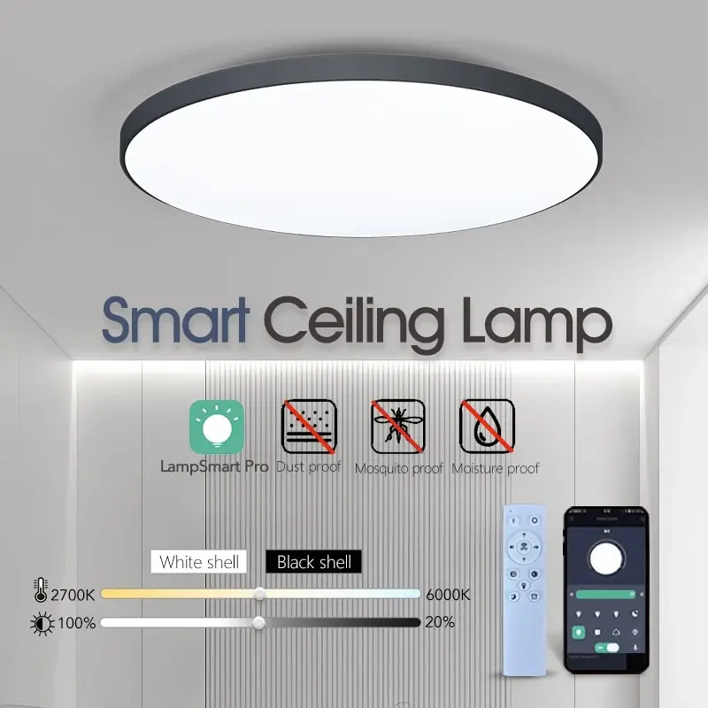Smart LED Decken leuchte 36W 50W 220V dimmbare moderne LED Decken leuchten mit App Fernbedienung für Schlafzimmer Wohnzimmer Image