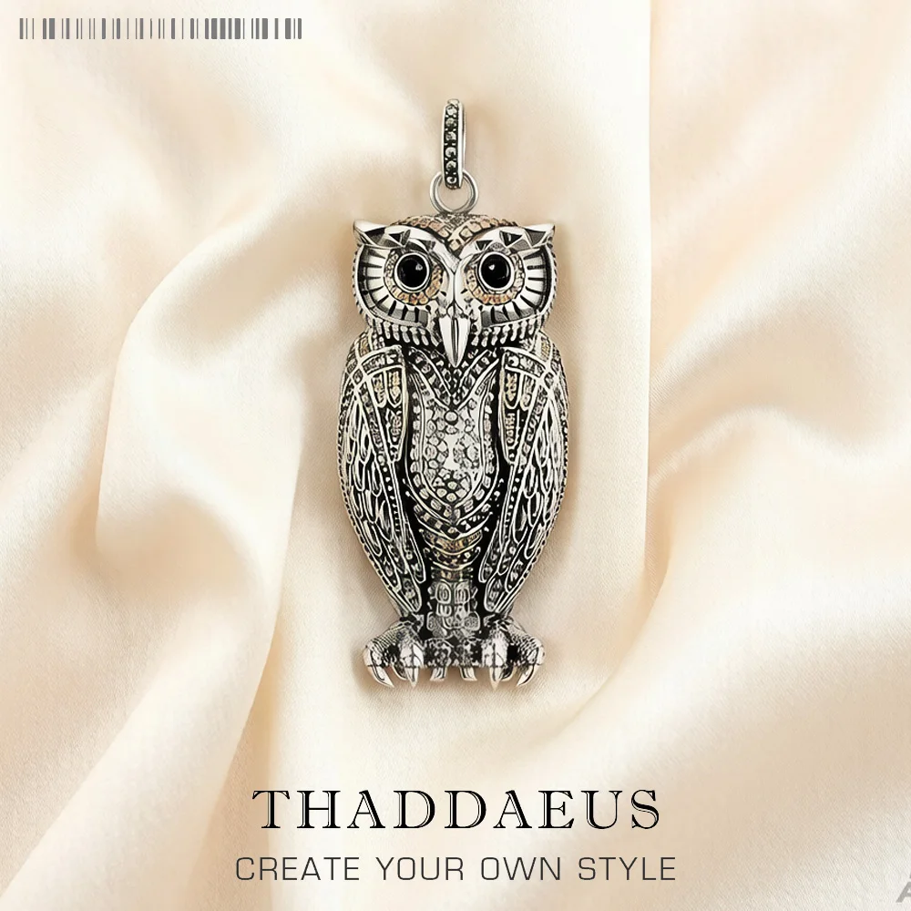 Anhänger Eule, brandneuer modischer trendiger Schmuck Europa 925er Sterlingsilber-Accessoires süßes Seelengeschenk für Frau Image