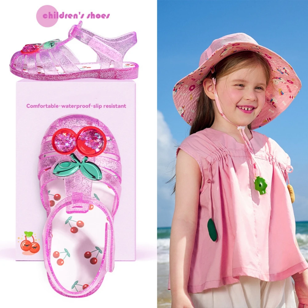 Kinder Kristall Römische Schuhe Sommer Jungen Mädchen süße Ananas Traube Kirsche Gelee Sandalen Prinzessin Mädchen Strand Schuhe 23-34