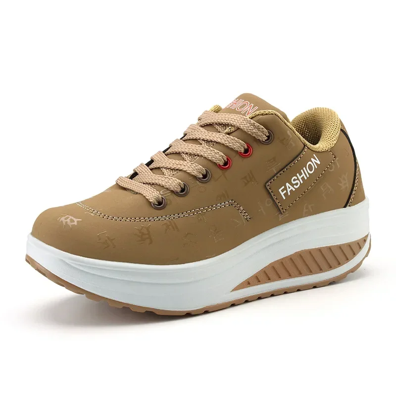 Schuhe für Frauen Herbst Mode Plattform Turnschuhe Frauen Plus Größe Schnürung Casual Sport Schuhe Keil Faulenzer Zapatos De Mujer