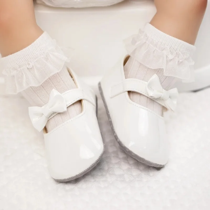 Baby Mädchen Schuhe Bowknot Prinzessin Kleid Schuhe PU Anti-slip Weiche Sohle Infant Erste Wanderer Neugeborenen Krippe Baby Schuhe
