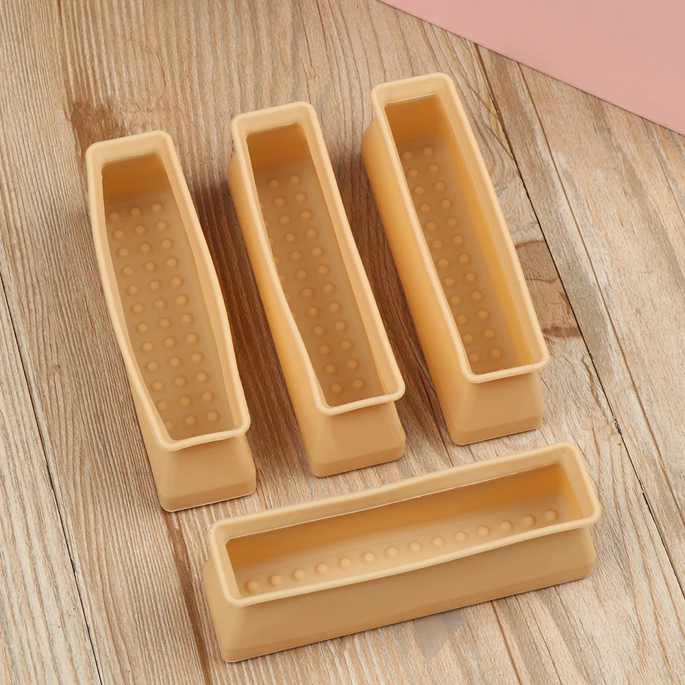 4PCS Silikon Rechteckige Füße Abdeckung Möbel Boden Protector Pad Anti slip Stuhl Bein Caps Holz Sofa Tisch Kind Bett stopper Image