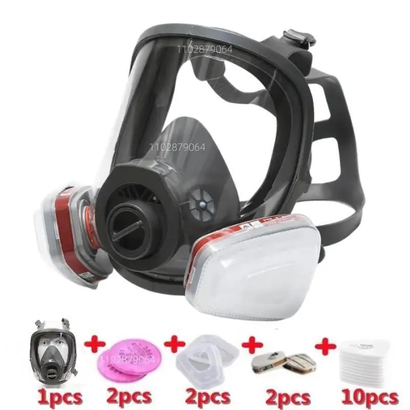 6800 Gasmaske Säure/Bio/Ammoniak Voll maske Atemschutz maske Farbe chemische Pestizid Labor Anti-Staub-Multifunktion filter Image