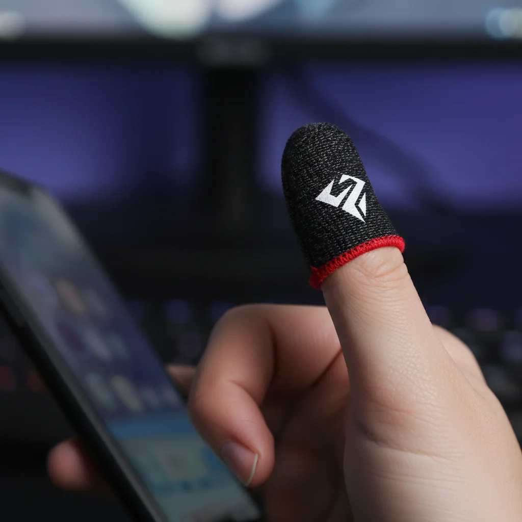 2 Stück Mobile-Gaming-Fingerschutzhüllen, schweißfest, rutschfest, Touchscreen-Fingerhüllen, atmungsaktive Gaming-Fingerschutzhüllen für Gamer Image