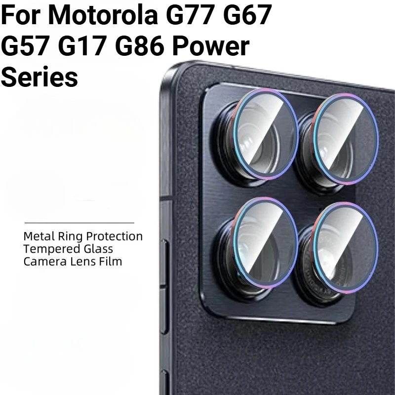 Kameralinsenschutzring aus Metalllegierung für Motorola G77 G67 G57 G17 G86 G66J/Y Power, kratzfeste, schlanke Linsenschutzkappe Image