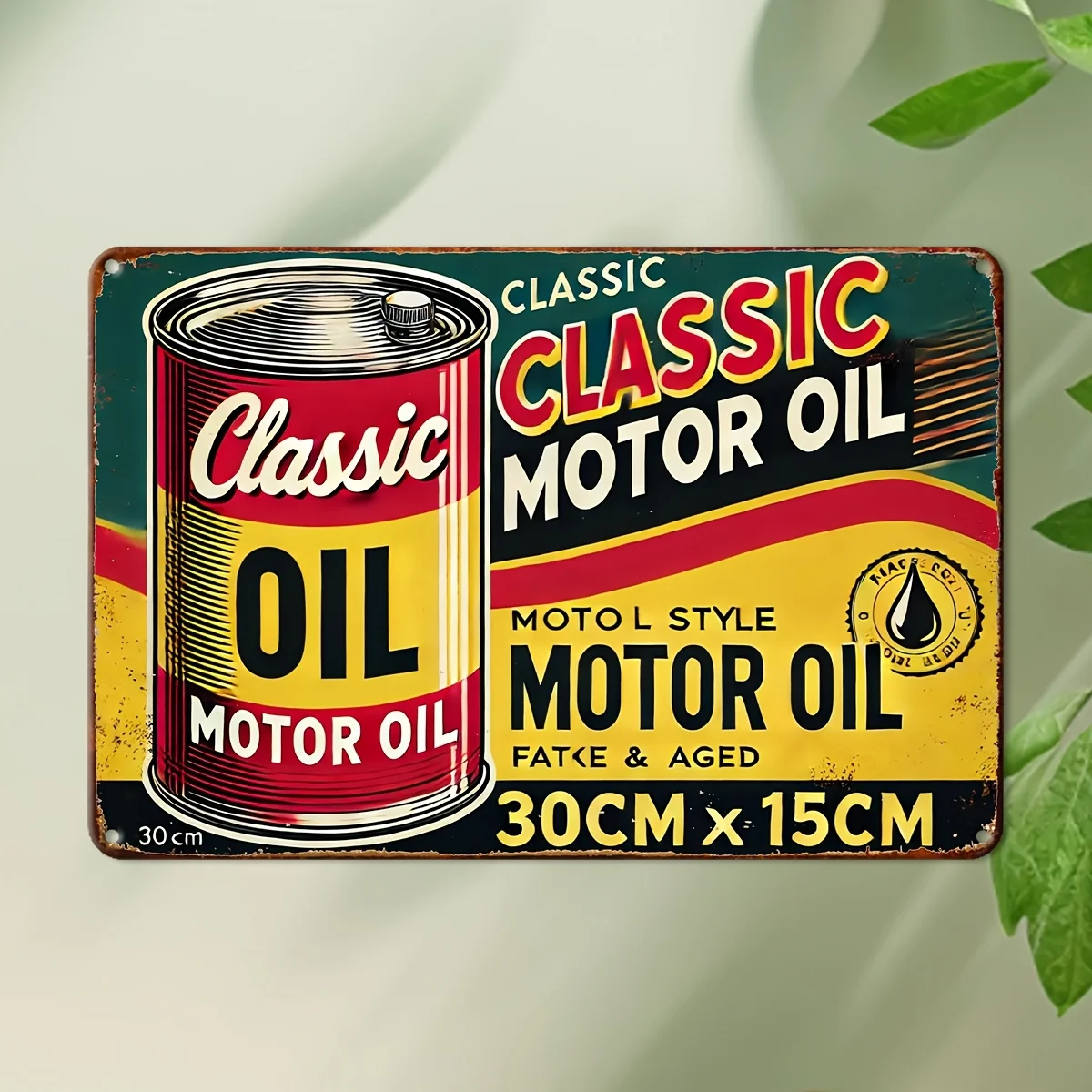 Wohndekor Blechschild Vintage Metallschild, Vliesstoff Retro Motoröl Klassische Auto-Dekoration mit Poster-Kunst für die Wand, Sui Image
