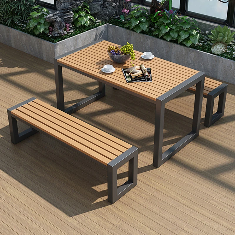 Customizable Restaurant Outdoor Garden Terrace Table Casual Garden Table And Benches Metal Restaurant Table Chair